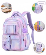 Tornister plecak szkolny Tanou dla dziewcząt, liliowy, wodoodporny