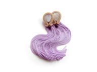 KOLCZYKI SUTASZ lawendowe fioletowe chwost frędzle