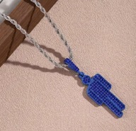 Naszyjnik wisiorek chain Billie Eilish bad guy niebieski prezent