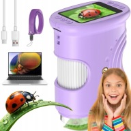ERGONOMICZNY MIKROSKOP DZIECIĘCY LED POWIĘKSZENIE 1000X KAMERA