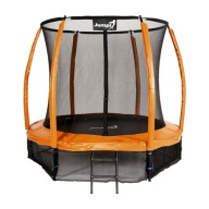Trampolina Jumpi Maxy Comfort Plus 252cm Pomarańczowa z Siatką Dla Dzieci