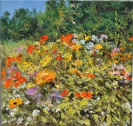 Polanka" obraz olejny na płótnie 30x30cm , oryginał Garncarek Al,,,