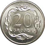 2019 r 20 gr groszy MW * MENNICZE STAL pokryta NIKLEM