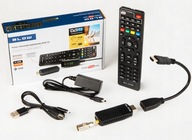 DEKODER TUNER Z PILOTEM DO TV DVB-T2 HEVC H.265 FULL HD BATERIE ZESTAW