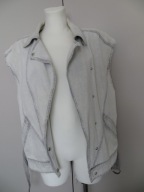 Bezrękawnik kamizelka unisex M denim efekt sprania z paskiem