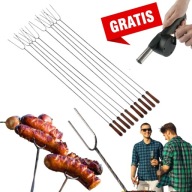 KIJE DO KIEŁBASEK WIDELEC WIDEŁKI NA OGNISKO KIJKI DO PIANEK STAL 10SZT