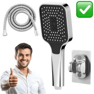 SŁUCHAWKA PRYSZNICOWA SREBRNA WIELOFUNKCYJNA SOLIDNA OKRĄGŁA | RENEW FORCE