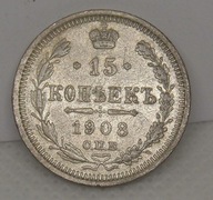 15 Kopiejek --- 1908 rok --- Połysk