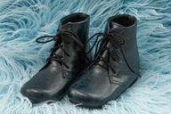 Buciki SKÓRZANE BUTY chrzest boy 14 cm GRANAT LIKWIDAC SKLEPU-70% OKAZJA