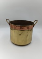 Garnek mosiężno miedziany z 1900r., solidny waży 1,5kg, 6 litrów rustykalny