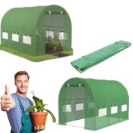 TUNEL FOLIOWY OGRODOWY 2X3M 6 OKIEN ZIELONY FOLIA PE 140G/M2 FILTR UV