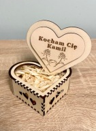 Drewniane pudełko na biżuterię, prezent na walentynki, dzień kobiet!