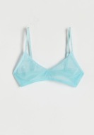 Reserved komplet bielizny siateczkowy stanik softbra błękitny transparentne