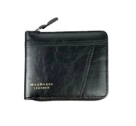 Portfel skórzany męski zapinany na zamek czarny