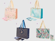 Torba na prezent prostokątna z tasiemkami 37 x 27 x 12 cm z kopertą