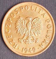 POLSKA - 5 groszy 1949 (brąz) - ładna