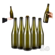 10x Butelka Szklana do Szampana Cydru Wina 750 ml Oliwkowa Szampan 0,75l