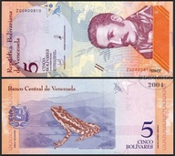 BNB - WENEZUELA 5 Bolivares 2018 Z # seria zastępcza # P102r # UNC