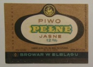 STARA ETYKIETA PIWO JASNE PEŁNE BROWAR ELBLĄG
