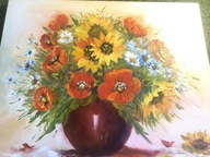 kwiaty w wazonie--- olej