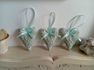 KORONKOWE SERCA SERDUSZKA ZAWIESZKI BAWEŁNA KOMPLET 3 SZTUKI