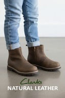 Clarks botki sztyblety brązowe skórzane rozm. 29,5