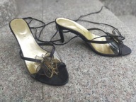 AZUREE nr 38/5,5 przezroczyste czółenka skóra jak nowe