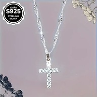 łańcuszek srebro 925 próba platerowany krzyżyk krzyż mały klasyka kościół