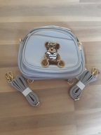 Torebka listonoszka plecak skóra ekologiczna popielaty miś Teddy