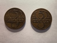 Zestaw 2 monet - 5 gr 1931, 5gr 1936