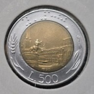 *WŁOCHY [0372]*500 Lirów 1990r. Republika Włoska, Pałac Kwirynalski Rzym