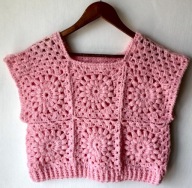 Bezrękawnik sweterek patchworkowy Rozmiar 40 / 46