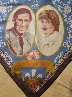 apaszka chusta chustka jedwabna jedwab Pamiątka ślub Diany i Karola 1981r.