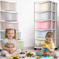 REGAŁ NA KÓŁKACH ECARLA PO10 – ORGANIZER 5 SZUFLAD PLASTIKOWY POJEMNIK