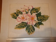 OBRAZ 31X26 HAFT KRZYŻYKOWY KWIATY