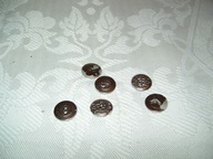 GUZIKI METALOWE, MAŁE - 6 SZT.