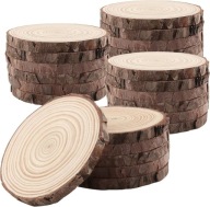 24 SZT DREWNIANYCH KRĄŻKÓW 9-10 CM BEZ OTWORÓW DO RĘKODZIEŁA