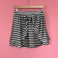 H&M spódnica mini paski granat biały 40 L