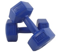 ZESTAW HANTLI BITUMICZNE 2X4KG CIĘŻARKI FITNESS DO ĆWICZEŃ SIŁOWNIA PVC