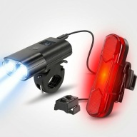 Zestaw Lampek Rowerowych LED Przód Tył 1000LM Powerbank 4000mAh USB IPX6