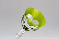 STARY DUŻY KRYSZTAŁOWY KIELICH DO WINA RĘCZNIE SZLIFOWANY