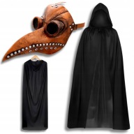 STRÓJ NA HALLOWEEN DOKTORA PLAGI DŻUMA PELERYNA MASKA ZESTAW 2W1 ZARAZA