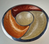 patera Artisan d'Orient aluminiowa z masą perłowa ręcznie robiona 30 cm