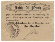 Banknot zastepczy miasta - INSKO - 50 Pfennig - 1918