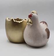 Kurka z osłonką na doniczkę 9 cm Kura 13 cm Wielkanoc