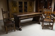 BIURKO LWIE ŁAPY FOTEL 2 KRZESŁA ok 1940r GABINET