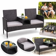 Ławka Ogrodowa 2 Osobwa Dwa Fotele Ze Stolikiem Kawowym Idealna Na Taras