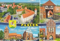 PASŁĘK - Z LOTU PTAKA - MURY - ZAMEK - BRAMA - KOŚCIÓŁ - HERB