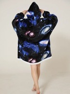 CIEPŁY KOC Z RĘKAWAMI I KAPTUREM BLUZA KOC SWETER HOODZIE Wszechświat