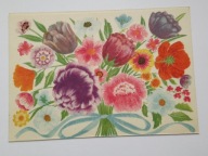 Stary telegram - Bukiet kwiatów - proj. Irena Czarnecka